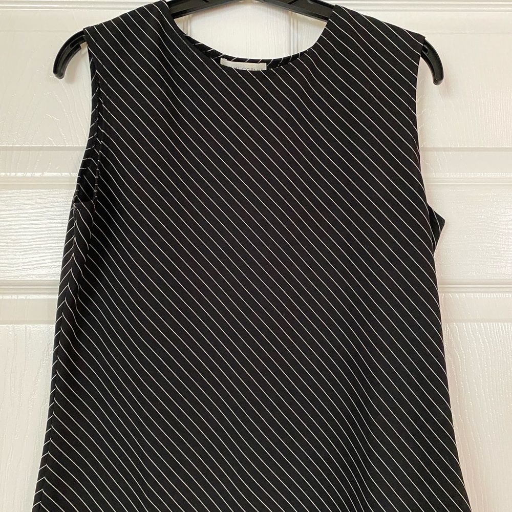 Vintage Casual Corner Collectibles Black and White Stripes Sleeveless Top - Picture 2 of 2
